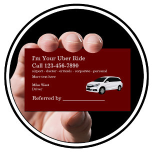 Fahrerempfehlungen für den Rideshare-Taxi Visitenkarte