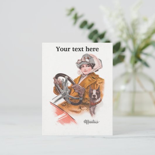 Fahrerkarte für Frauen Postkarte (Stehend Vorderseite)