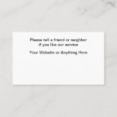 Fahrerkarten für den Uber-Fahrer Visitenkarte (Rückseite)