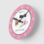 Fahrerraum Personalisiert rosa Runde Uhr (Winkel)