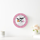 Fahrerraum Personalisiert rosa Runde Uhr (Zuhause)