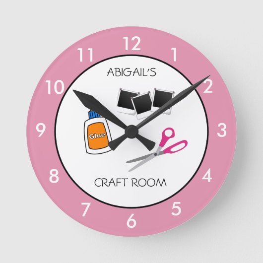 Fahrerraum Personalisiert rosa Runde Uhr (Vorderseite)
