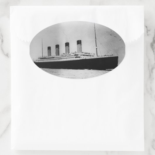 Fahrgastschiff RMS Titanic Ovaler Aufkleber (Tasche)