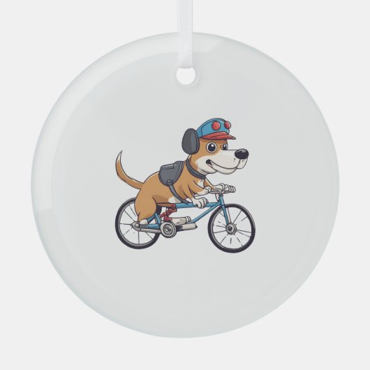 Fahrhund Ornament Aus Glas (Vorderseite)