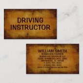 Fahrlehrer Antike Visitenkarte (Vorne/Hinten)