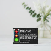 Fahrlehrer mit Ampeln Visitenkarte (Stehend Vorderseite)