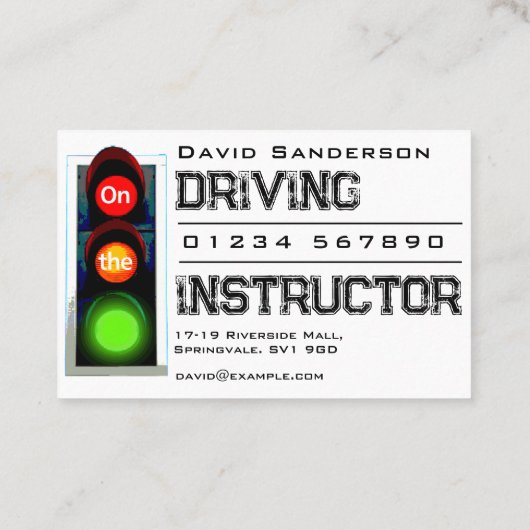Fahrlehrer mit Ampeln Visitenkarte (Rückseite)