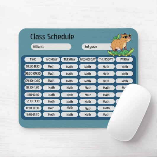 Fahrplan der Funny Capybara Turtle Class Mousepad (Mit Mouse)