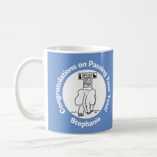 Fahrprüfung bestanden. Führerschüler Kaffeetasse (Links)