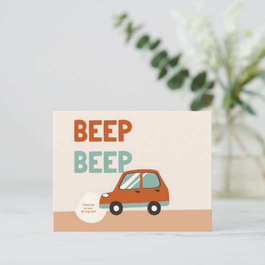 Fahrprüfung Postkarte (Stehend Vorderseite)