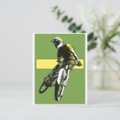 Fahrrad1 - grün/gelb postkarte (Stehend Vorderseite)
