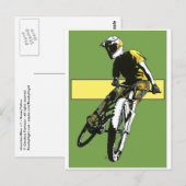 Fahrrad1 - grün/gelb postkarte (Vorne/Hinten)