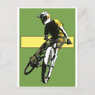 Fahrrad1 - grün/gelb postkarte