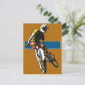 Fahrrad2 - Orange/blau Postkarte (Stehend Vorderseite)