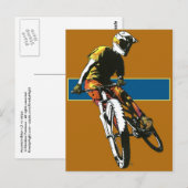 Fahrrad2 - Orange/blau Postkarte (Vorne/Hinten)