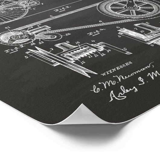 Fahrrad 1890 Kunst - Halbpension Poster (Ecke)