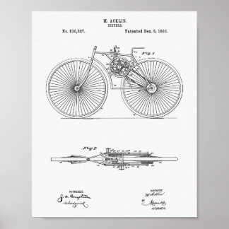 Fahrrad 1893 Weißbuch zum Thema "Patentkunst" Poster