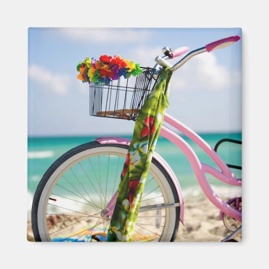 Fahrrad am Strand | Miami, Florida Magnet (Vorne)