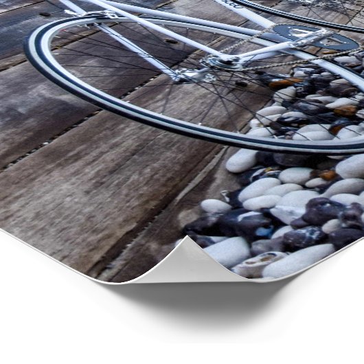 Fahrrad am Strand Poster (Ecke)