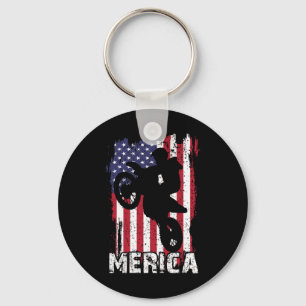 Fahrrad Amerikanische Flagge Merica Motocross 4. J Schlüsselanhänger