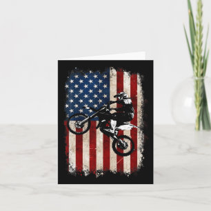 Fahrrad Amerikanische Flagge Motocross Biker 4. Ju Karte