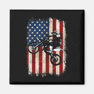 Fahrrad Amerikanische Flagge Motocross Biker 4. Ju Magnet