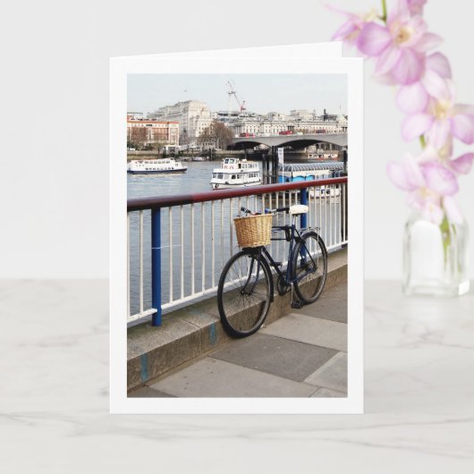Fahrrad an der Themse, London Karte (Orchidee)