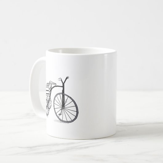 Fahrrad auf 3 Rädern Kaffeetasse (Vorderseite Links)