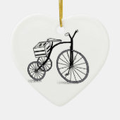 Fahrrad auf 3 Rädern Keramikornament (Vorne)
