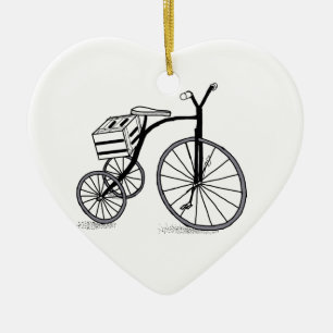 Fahrrad auf 3 Rädern Keramikornament