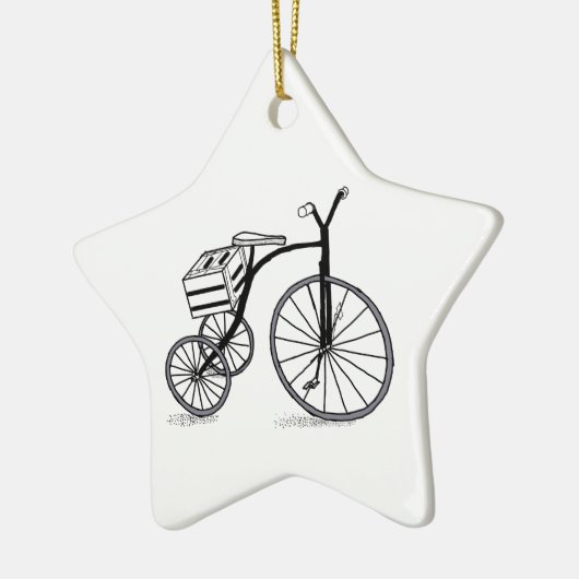 Fahrrad auf 3 Rädern Keramikornament (Links)