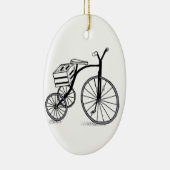 Fahrrad auf 3 Rädern Keramikornament (Rechts)