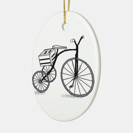 Fahrrad auf 3 Rädern Keramikornament (Links)