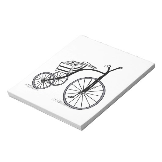 Fahrrad auf 3 Rädern Notizblock (Rotiert)