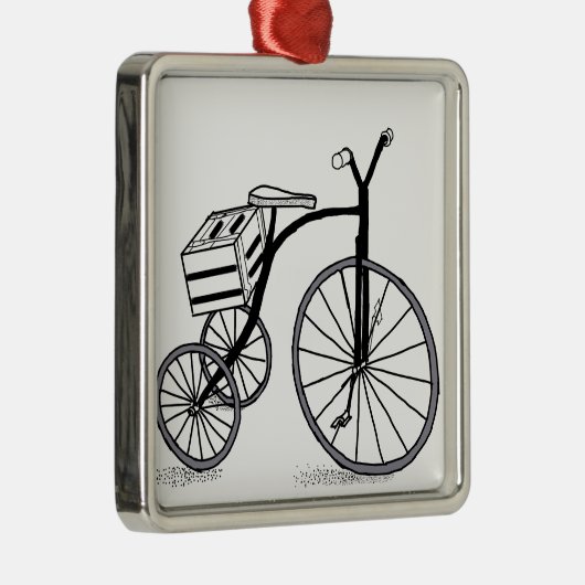 Fahrrad auf 3 Rädern Ornament Aus Metall (Rechts)