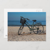 Fahrrad auf barfüßigstrand II Postkarte (Vorne/Hinten)