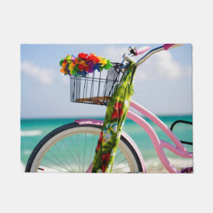 Fahrrad auf dem Strand   Miami, Florida Fußmatte