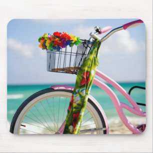 Fahrrad auf dem Strand   Miami, Florida Mousepad