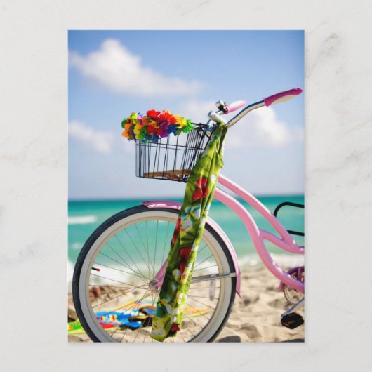Fahrrad auf dem Strand | Miami, Florida Postkarte (Vorderseite)