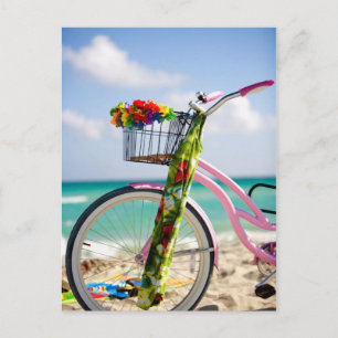 Fahrrad auf dem Strand   Miami, Florida Postkarte
