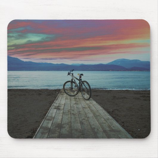 Fahrrad auf Pier | Griechenland Mousepad (Vorne)