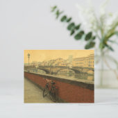 Fahrrad auf Ponte Vecchio Postkarte - Charmantes I (Stehend Vorderseite)