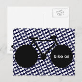 Fahrrad auf schwarzer Grafik Postkarte (Vorne/Hinten)
