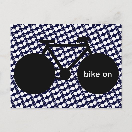 Fahrrad auf schwarzer Grafik Postkarte (Vorderseite)