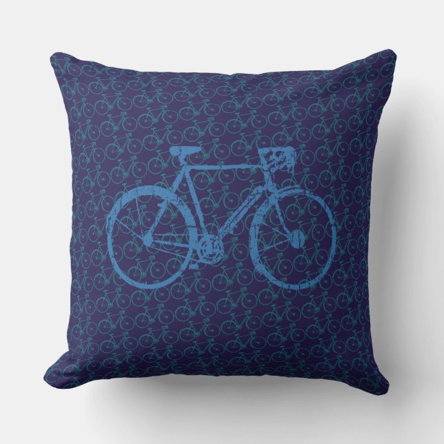 Fahrrad . blaue Fahrräder Kissen (Vorderseite)