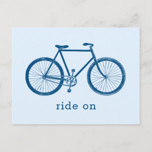 Fahrrad blaues Bike Postkarte