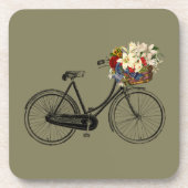Fahrrad Blume Set Drinks Coaster Taupe Untersetzer (Vorderseite)