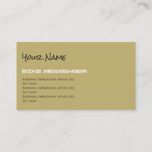 Fahrrad-Bote-oder Zyklus-Kurier-Visitenkarten Visitenkarte (Rückseite)