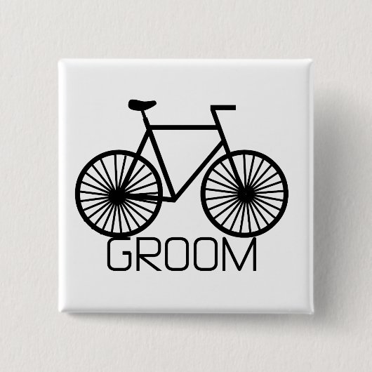 Fahrrad-Bräutigam-T-Shirts und Geschenke Button (Vorderseite)