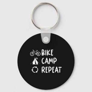 Fahrrad-Camp-Repeat-Mountainbiking-Camping Radfahr Schlüsselanhänger